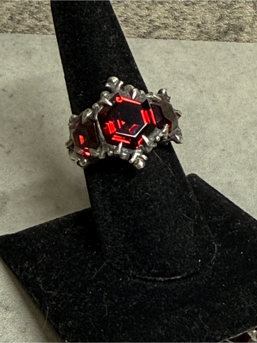 Bloodmilk Garnet Oracles Ring Size 8